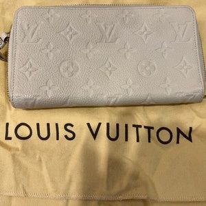 Louis Vuitton Empreinte Leather Long Wallet, Ivory White.